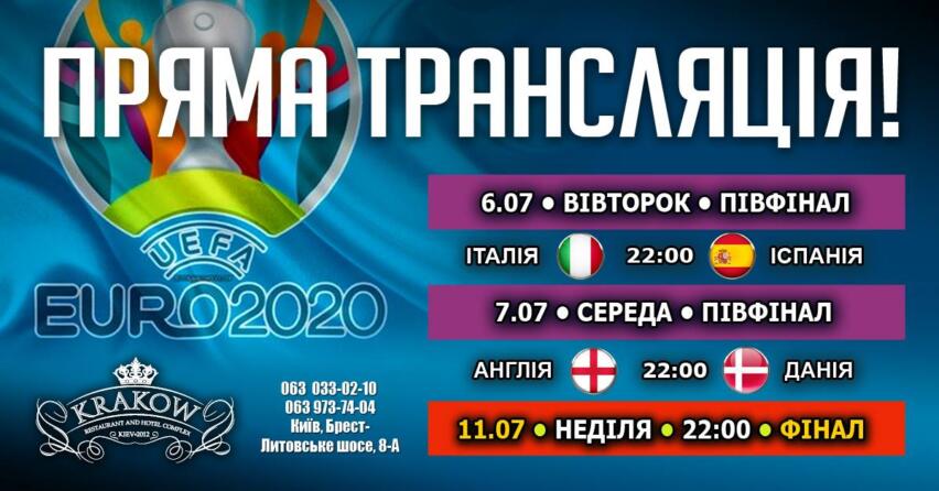 Трансляція футболу Євро 2020